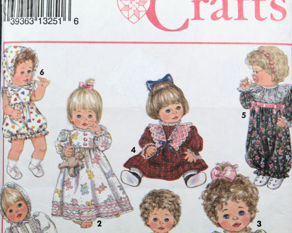 1992 Simplicity #8099 Baby Doll Clothes Pattern | Size A | COMPLETE, CUT in Original Envelope