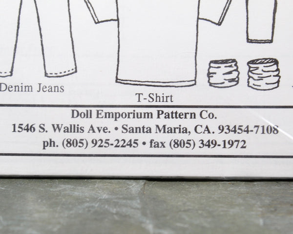 1997 Doll Emporium #DE603 Doll Clothes Pattern | "Fashion Fun" | 18" American Girl Dolls Size | UNCUT & Factory Folded