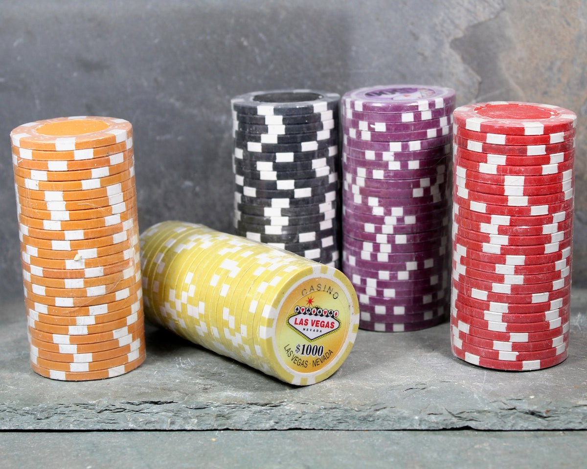 Stack of 25 Poker Chips | Your Choice of Color | Vintage Las Vegas | H ...