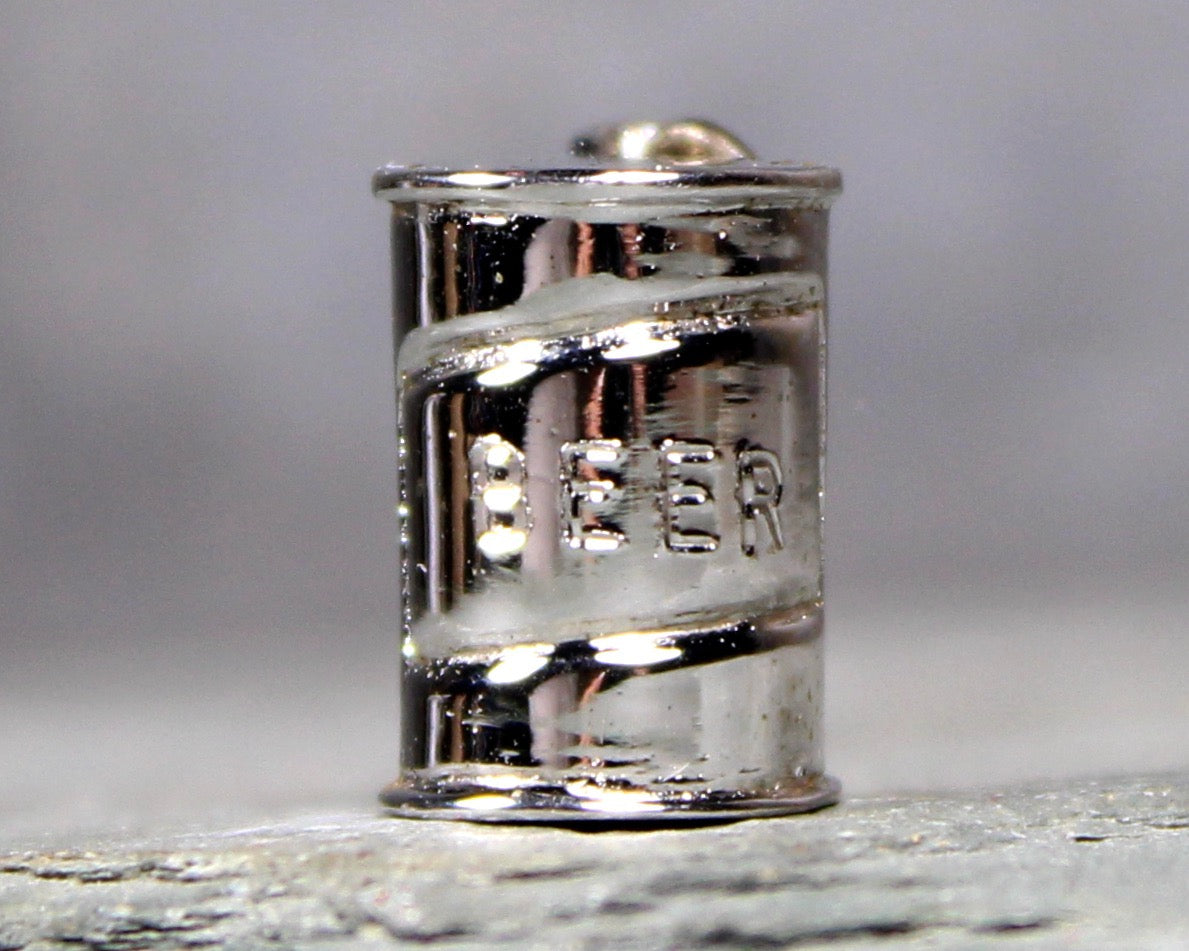 Miniature Sterling Silver Beer Can Charm | Vintage Jewelry Charms