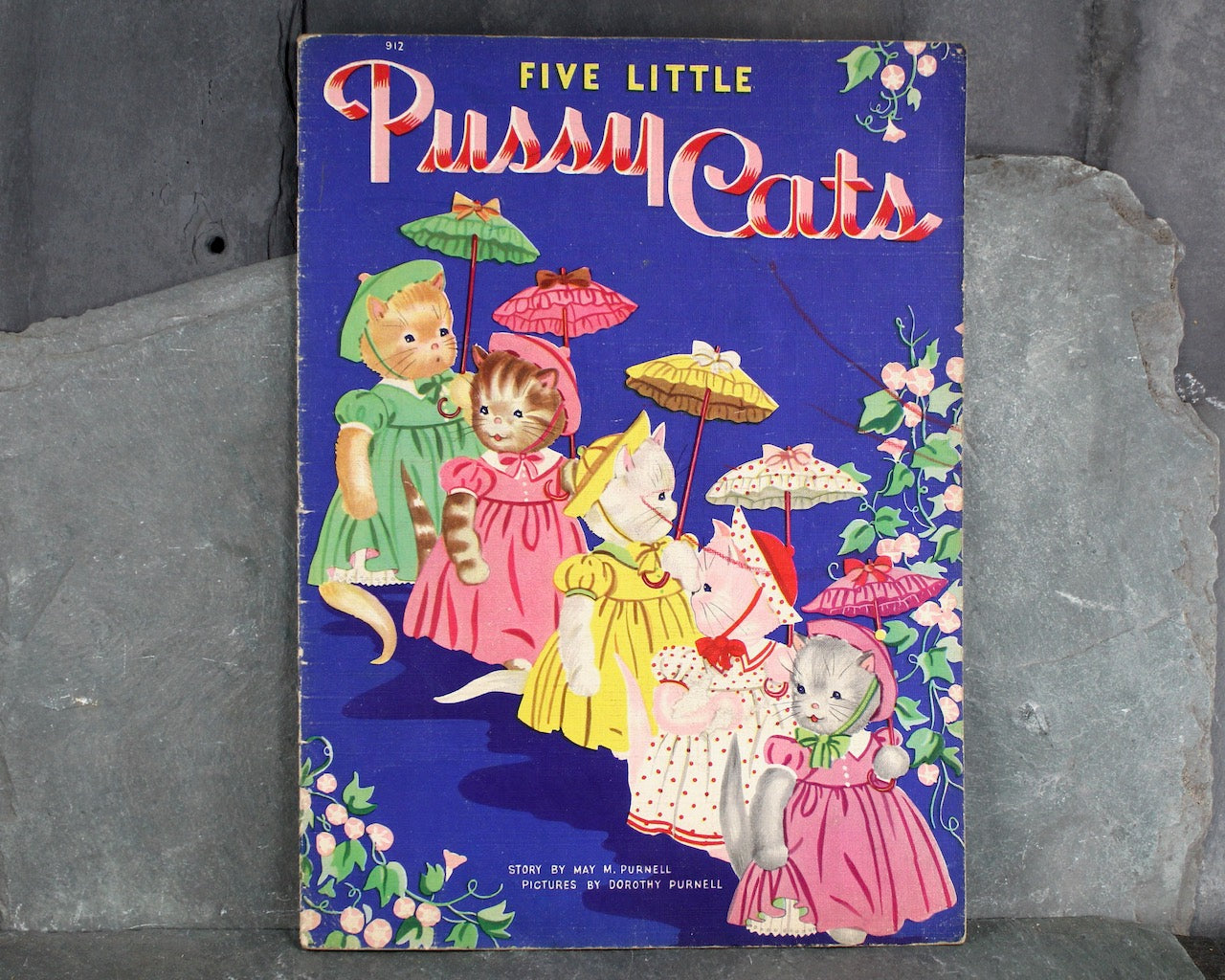 10) 1940s Childrens Coloring Books Dot Paint Oversized Upcycle