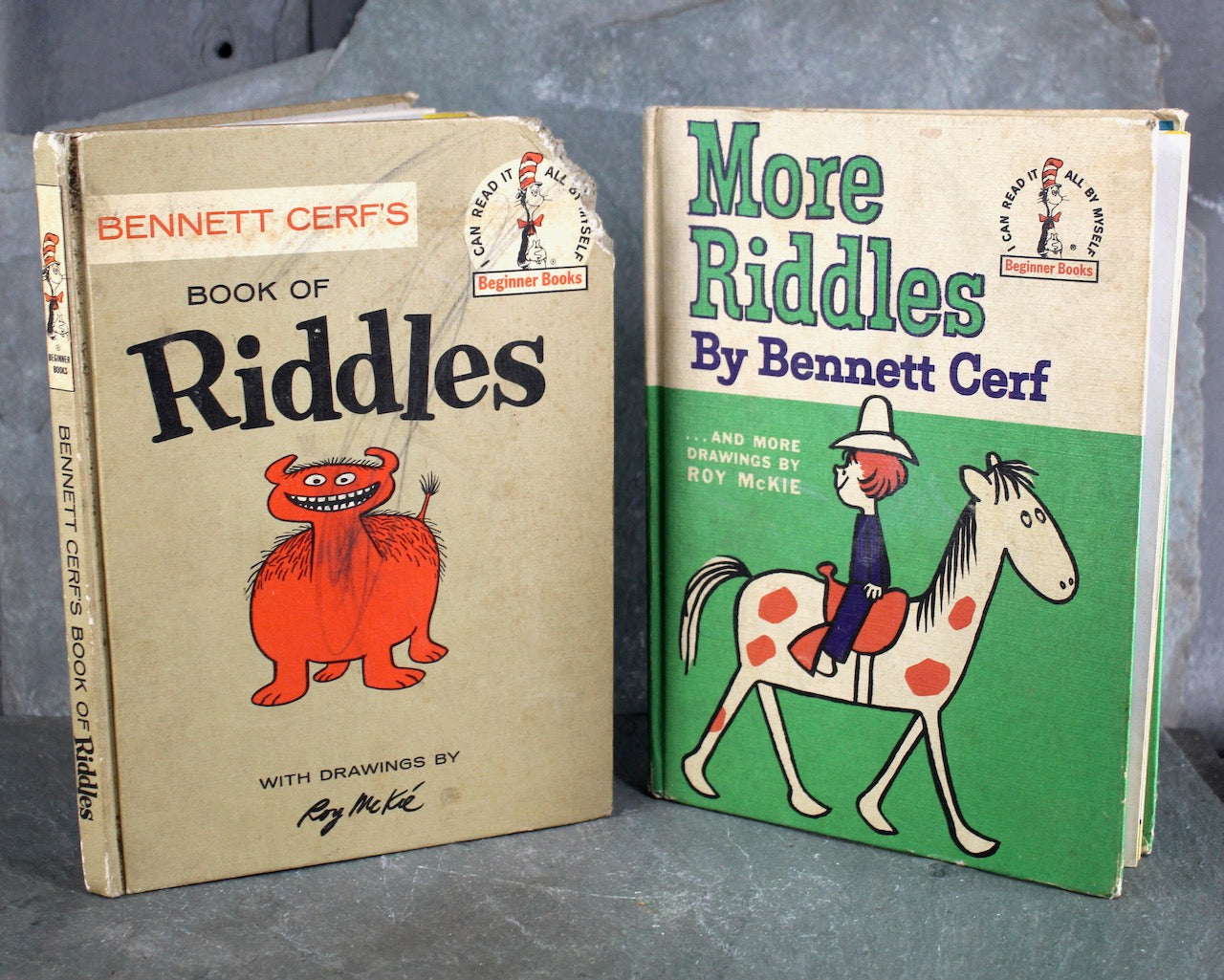 Book of Riddles and More Riddles by Bennett Nerf | 1960/ 1961 | Vintage Children's Riddle Books | Illustrated by Roy McKie