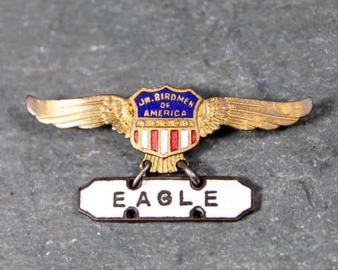 Vintage Gold Toned Jr. Birdmen of America Eagle Rank | Hearst Company Junior Birdmen of America Club Pin Eagle