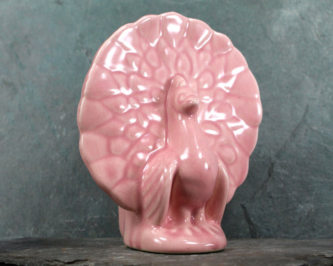 Peacock Planter | Vintage Pink Peacock Ceramic Planter | Vintage American Pottery | Small Planter | Bixley Shop