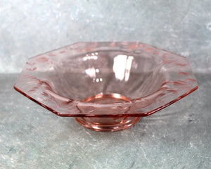 Antique Pink Depression Glass Bowl | Pink Glass Serving Bowl | Antique Candy Dish | Pretty in Pink! | Bixley Shop