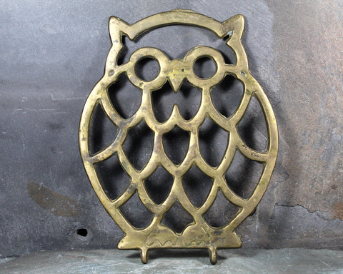 FOR OWL LOVERS! Lovely Brass Owl Trivet | Vintage Brass Hot Pad | Vintage Brass Trivet | Bixley Shop