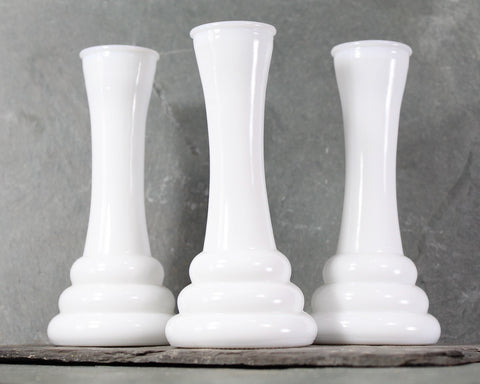 Set of 3 Milk Glass Bud Vases | Wedding Decor | Holiday Decor | Matching Bud Vases | Bixley Shop