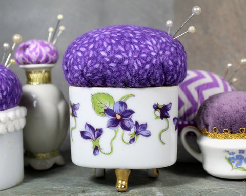 Purple Upcycled Pin Cushions | Pop of Purple Vintage Pin Cushions | Your Choice | Hand-Crafted by Bixley Shop
