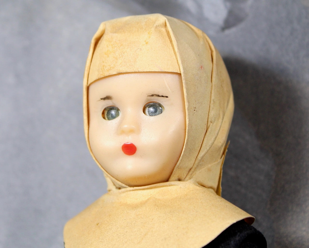 Vintage Sleepy Eyed Nun Doll | Blue Eyed Nun With Chiffon Habit | Bixley Shop