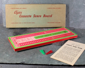 Vintage Ajax Canasta Score Board in Original Box | Vintage Game | Bixley Shop