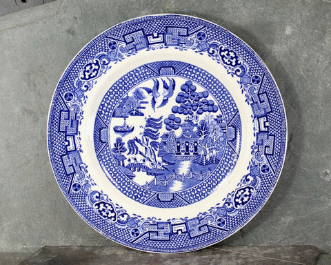 Swinnertons "Old Willow" 9" Dinner Plate | Staffordshire England Porcelain | Blue and White Fine China | Bixley Shop