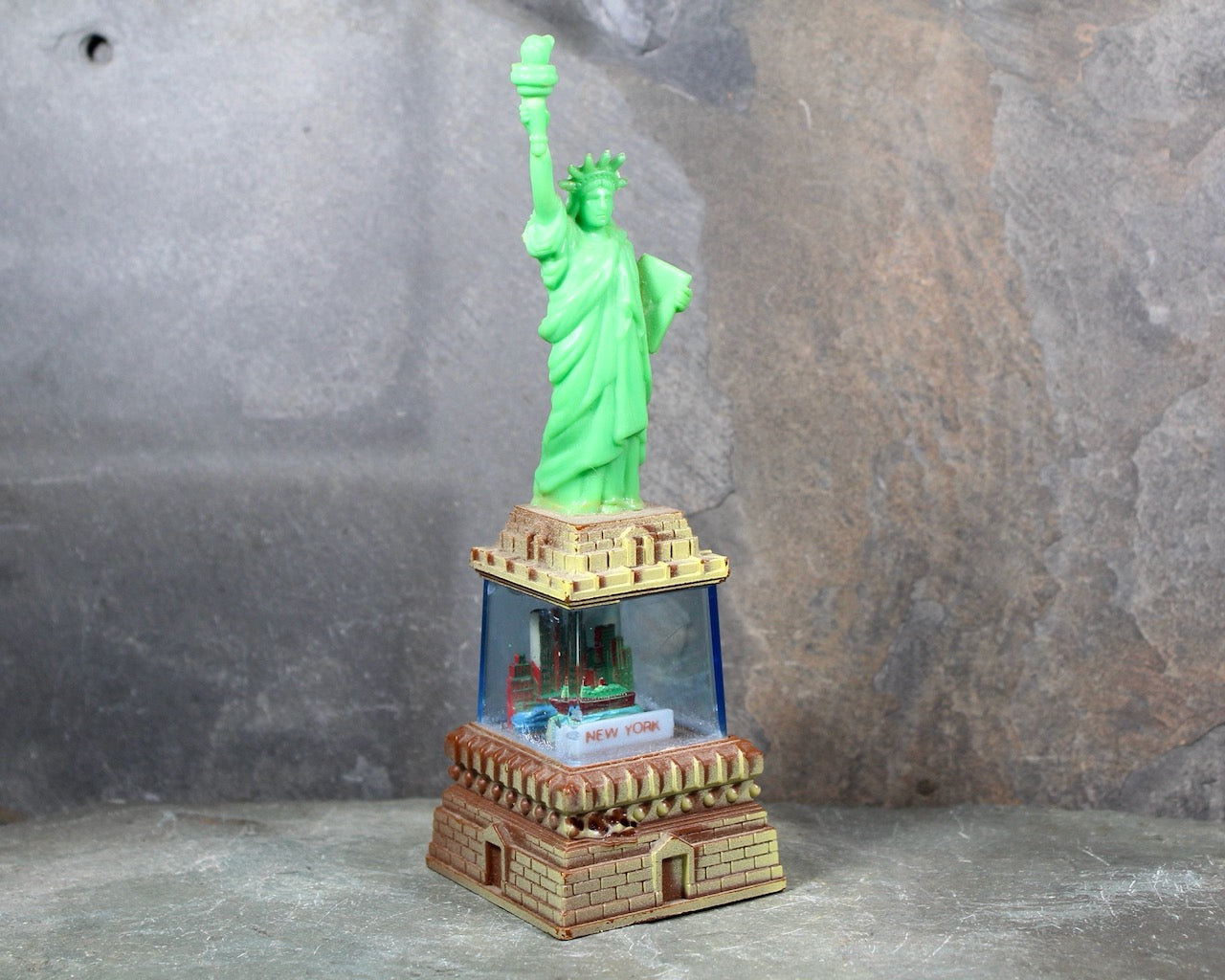 1970s Statue of Liberty Souvenir Snow Globe | New York City Snow Globe | World Trade Center | Empire State Building | Bixley Shop