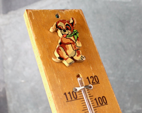 Vintage Wooden Thermometer | Souvenir of Santa Clara, California | Vintage 1950s/1960s Thermometer | Bixley Shop