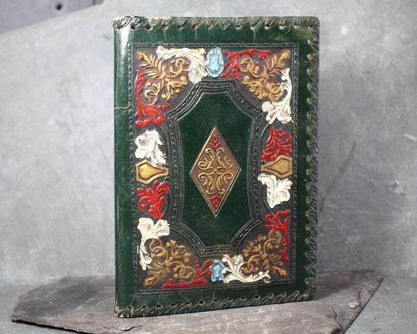 Italian Leather Book Cover | Embossed Leather Notebook Cover 8" x 5.5" | Bixley Shop