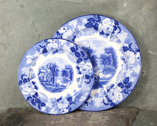 Woods Ware Enoch Wood's English Scenery 2 Small Plates | English Porcelain | Appetizer and Dessert Plates | Bixley Shop