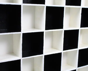 Checkerboard Shadow Box | Refurbished, Vintage Wooden Shadow Box | Classic Black & White Display Case | Bixley Shop