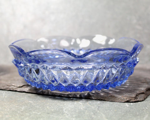 Vintage Pale Blue Pressed Glass Bowl | Blue Glass Serving Bowl | Antique Candy Dish | Light Blue Trinket Dish | Bixley Shop