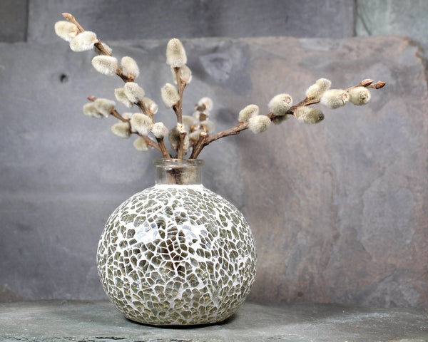 Crackle Glass Bud Vase | Mosaic Glass Vase | Bixley Shop