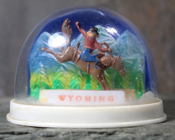 Vintage Wyoming Souvenir Snow Globe | 1970s Wyoming Snow Globe | Cowboy Snow Globe | Bixley Shop