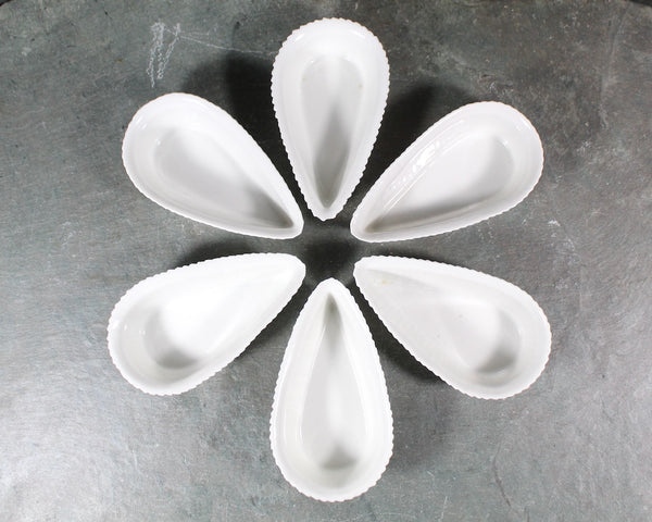 Set of 6 Pouring Ramekins | C.P. & Co French Porcelain Ramekins | Tear Drop Shaped Ramekins | Bixley Shop