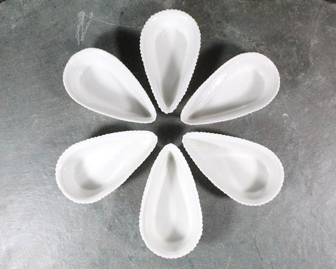 Set of 6 Pouring Ramekins | C.P. & Co French Porcelain Ramekins | Tear Drop Shaped Ramekins | Bixley Shop
