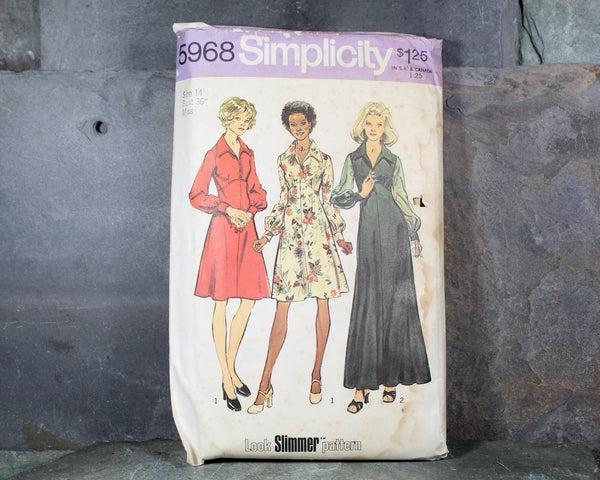 1973 Simplicity #5968 Dress Pattern | Complete, Partially, Pattern in Original Envelope | Bixley Shop