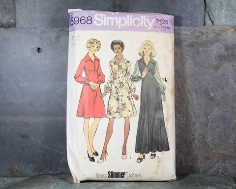 1973 Simplicity #5968 Dress Pattern | Complete, Partially, Pattern in Original Envelope | Bixley Shop