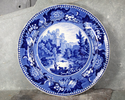 LC3 Historical Staffordshire Plate Bamborough Castle Blue Bell Series Adams 1825 | Bixley Shop