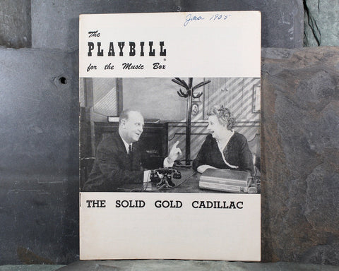 RARE! 1955 Solid Gold Cadillac Broadway Playbill | Music Box Theatre | January 17, 1955 | George S. Kaufman | Vintage Broadway Memorabilia