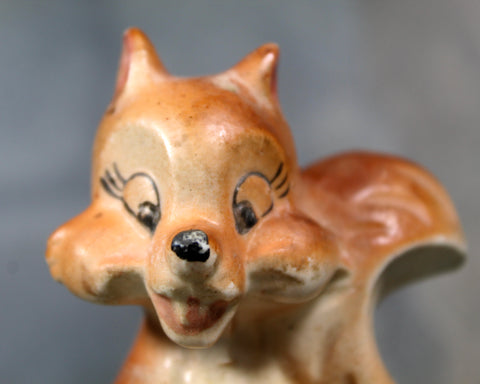 Vintage 1950s Ceramic Squirrel Figurine | Adorable Anthropomorphic Squirrel | Made in Japan | Bixley Shop