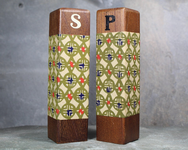 Mid-Century Modern Salt & Pepper Shakers | 1960s Groovy Wooden Salt and Pepper Shakers | West Lafayette Indiana Souvenir | Bixley Shop