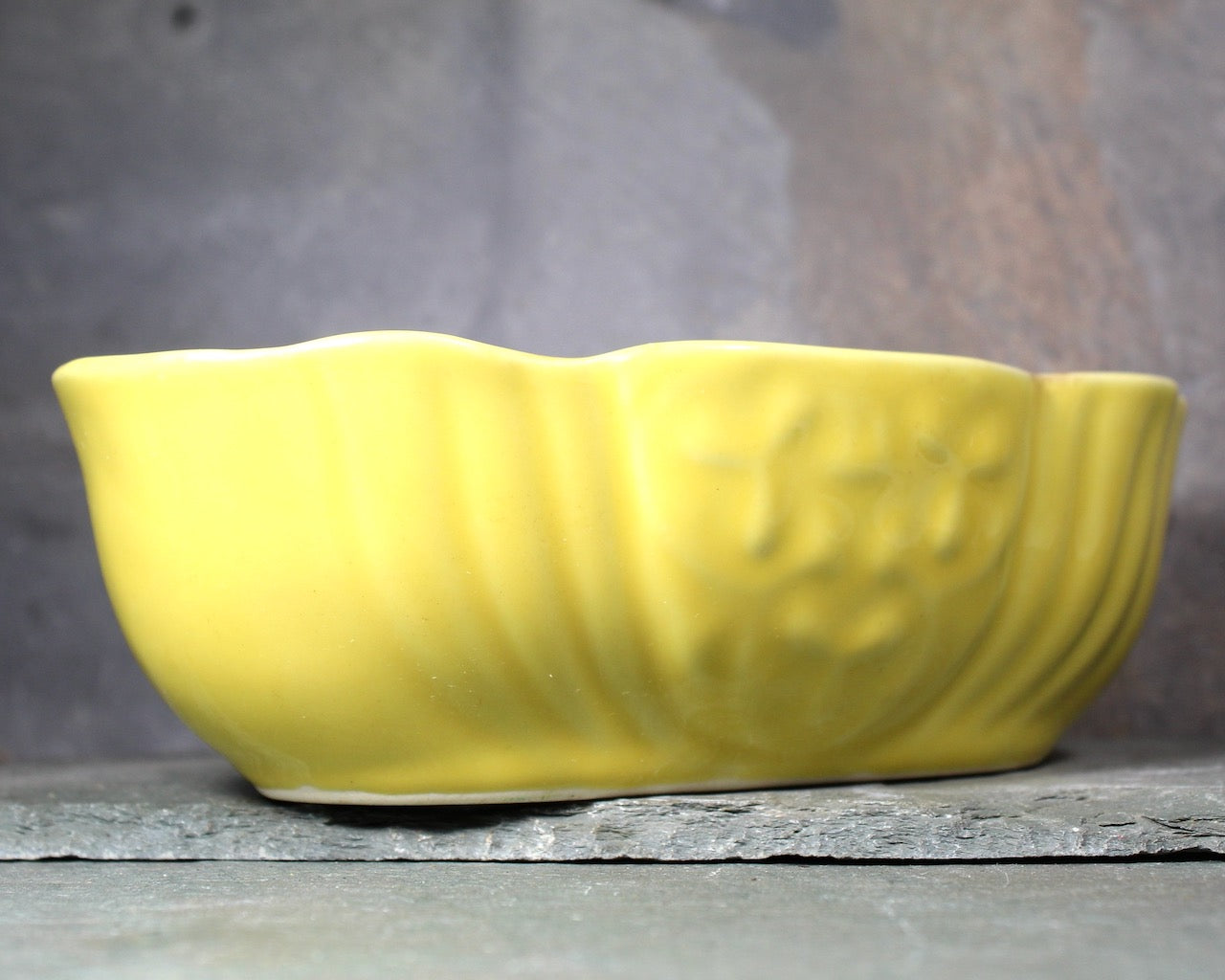 Mid-Century 1960s Yellow Ceramic Planter | Mid-Century Indoor Planter | Bixley Shop