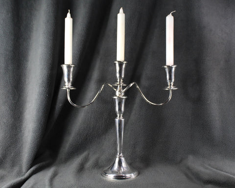 Vintage Sheffield Silverplate Candelabra | 14" Silverplate Three-Candle Candlabra | Holiday Table Decor | Bixley Shop