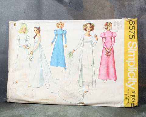 1972 Simplicity #8575 Wedding Pattern | Complete, cut, pattern in Original Envelope | Bixley Shop