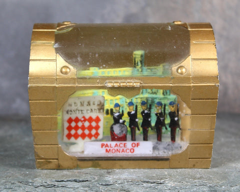 RARE! Vintage Monaco Souvenir Snow Globe | 1970s Monaco Treasure Chest Snow Globe | Monte Carlo Slow Globe | Bixley Shop