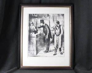 Honore Daumier (1808-1879) Original Lithograph 'imp. Bertauts, Paris'; "Ami De Personne" 16" x 13" | Authenticated & Framed | Bixley Shop