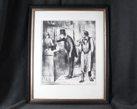 Honore Daumier (1808-1879) Original Lithograph 'imp. Bertauts, Paris'; "Ami De Personne" 16" x 13" | Authenticated & Framed | Bixley Shop