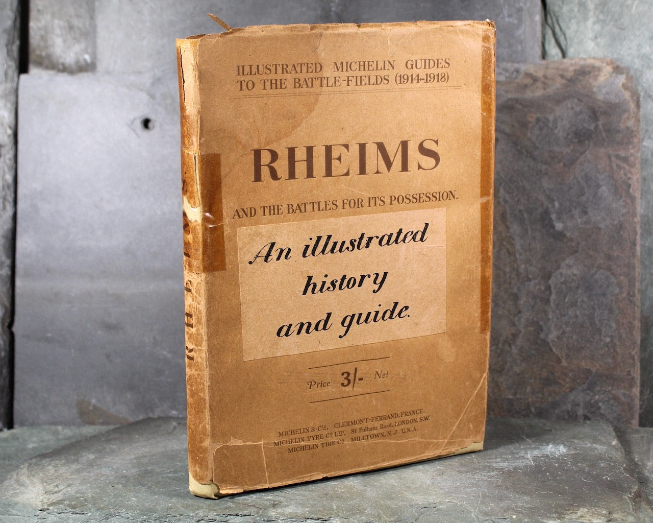 RHEIMS and the Battles for Its Possession | WWI (1914-1918) Illustrated Michelin Guide Book | Antique World War I History Book