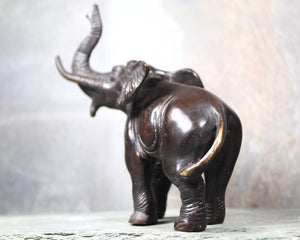 Antique Bronze Elephant Sculpture | Lucky Bronze Elephant | Trunk Up Elephant | Bixley Shop