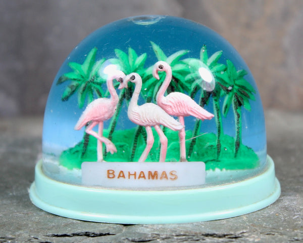 Vintage Bahamas Flamingo Souvenir Snow Globe | 1970s Bahamas Snow Globe | Flamingo Snow Globe | Bixley Shop