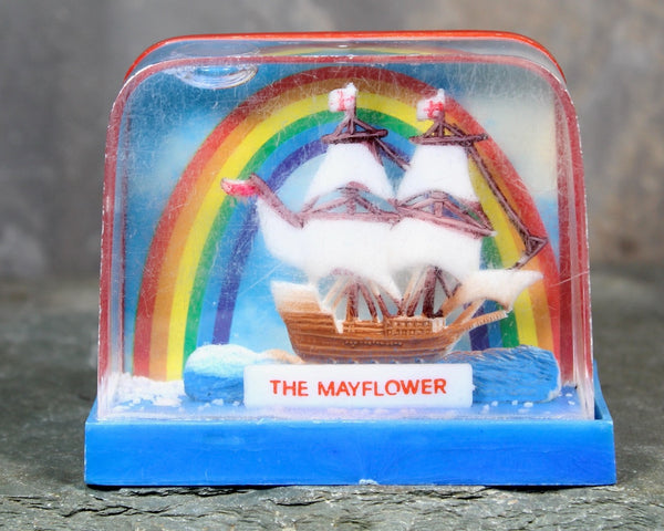 Vintage Mayflower Souvenir Snow Globe | 1970s Mayflower Snow Globe | Pilgrims Snow Globe | Bixley Shop