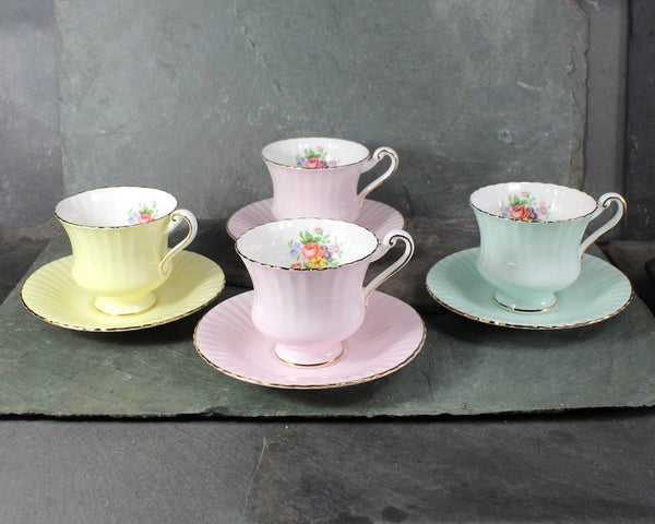 Paragon Pastel Tea Cup & Saucer | Your Choice of Color | English Bone China Tea Cup | Pastel and Floral | Bixley Shop