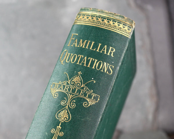 Favorite Quotations by John Bartlett | 1878 | 7th Edition | Antique Quotations Reference Book | Bixley Shop