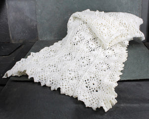 Vintage Hand Made Lace Table Runner | Crocheted Lace Runner 44"x13" | Vintage Linens | Bixley Shop