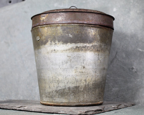 Antique Pudding Mold | Antique Steamed Pudding Mold | Antique Aluminum Pail with Lid | Not for Food Prep or Service | Bixley Shop