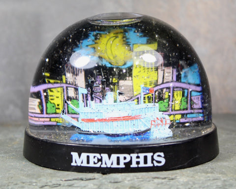 Vintage Memphis, Tennessee Souvenir Snow Globe | 1970s Memphis Snow Globe | Steamboat Snow Globe | Bixley Shop