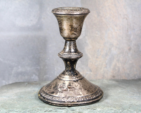 Vintage Poole Sterling Silver Candlestick #299 | Tarnished Silver | Shabby Chic | Weighted Sterling Silver Candle Holder | Bixley Shop