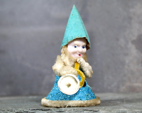 Vintage Putz Elf  | Circa 1950s | Adorable Blue Christmas Elf | Made in Japan | Bixley Shop