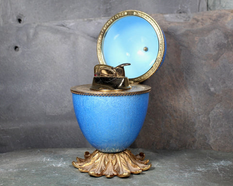 RARE! Gorgeous Paris Blue Guilloche Enamel Evans, Trinket Dish & Lid for Smaller | Bixley Shop