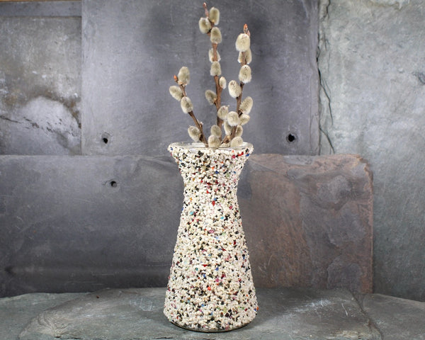 Vintage Crushed Rock Covered Vase | Pebble Covered Vase | MCM Vase | MCM Decor | Mid-Century Vase | Brady Bunch | Bixley Shop